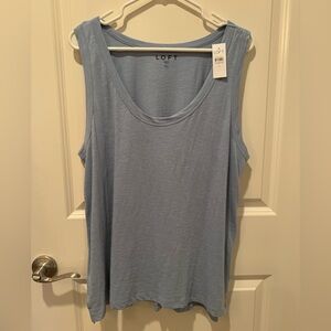 Loft cotton blue tank size XL NWT